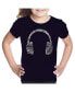 Big Girl's Word Art T-shirt - HEADPHONES - LANGUAGES