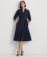 Фото #1 товара Платье Ralph Lauren женское с поясом и длинным рукавом из георгеттовой ткани