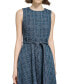 Women's Tweed Belted A-Line Dress