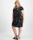 Фото #3 товара Plus Size Printed Faux-Wrap Jersey Dress