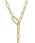 ფოტო #2 პროდუქტის Women's 14K Gold-Tone Plated Y-Shaped Lariat Crystal Lock Necklace