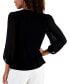 Фото #2 товара Petite Crewneck Chiffon-Sleeve Knit Top