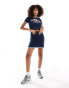 Фото #4 товара Pieces Sport Core 'London' cropped t-shirt co-ord with contrast trim in navy and white