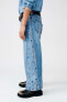 Wide-leg jeans with floral embroidery