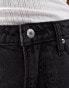 Abercrombie & Fitch Curve Love loose fit denim shorts in black Черный, W28 - фото #5