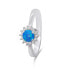 Beautiful silver ring with opal and zircons RI056WB