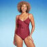 Фото #2 товара Women's Underwire Belted One Piece Swimsuit - Shade & Shore Red S