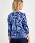 Petite Leah Labyrinth Print 3/4-Sleeve Top, Created for Macy's