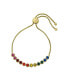 ფოტო #1 პროდუქტის Women's Rainbow Crystal Bezel Set Adjustable Bracelet