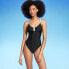 Фото #1 товара Women's Crepe U-Wire One Piece Swimsuit - Shade & Shore Black L