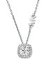Фото #2 товара Silver-Tone Halo Crystal Pendant Necklace, 16" + 2" extender
