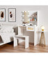 Фото #1 товара Vanity Desk with LED Mirror, Drawer, Stool, Storage