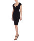 Women's Ponté-Knit Cap-Sleeve Sheath Dress