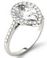 ფოტო #1 პროდუქტის Moissanite Pear Halo Ring (2-5/8 ct. tw. Diamond Equivalent) in 14k White Gold