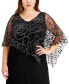 Фото #4 товара Plus Size Asymmetrical Glitter Cape Gown