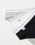 Lacoste 3 pack briefs in black grey white