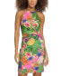 Women's Floral-Print Twist-Front Bodycon Dress