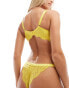 Фото #2 товара Ivory Rose Florence all over lace tanga brief in lime green