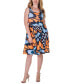 Print Sleeveless Pleated Knee Length Pocket Dress