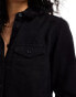 New look denim shirt in black