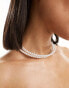 Фото #2 товара ASOS DESIGN torque choker with wraparound faux pearl design