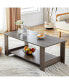 Фото #1 товара Gray Textured Coffee Table, Double Layered MDF Material, 43.3"x21.6"x16.5"