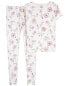 Фото #5 товара Kid 2-Piece Floral 100% Snug Fit Cotton Pajamas 7