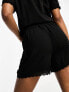 JDY lace trim shorts co-ord in black