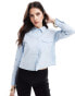 Фото #1 товара ASOS DESIGN pocket detail slim cropped shirt in blue