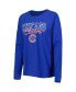 Women's Heather Royal Chicago Cubs Meter Knit Raglan Long Sleeve T-shirt and Shorts Sleep Set