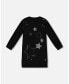 ფოტო #1 პროდუქტის Toddler Girls Knitted Dress With Sequins Black - Toddler|Child