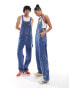 Фото #8 товара Lee unisex straight bib dungaree jeans in mid wash