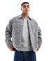 ASOS DESIGN oversized borg harrington jacket in grey