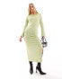 Pretty Lavish space dye knit midaxi dress in pistachio