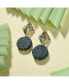 ფოტო #2 პროდუქტის Women's Green Textured Stone Drop Earrings