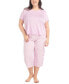 Фото #1 товара Plus Size 2-Pc. Coastal Life Cropped Pajamas Set