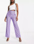 Фото #2 товара ASOS DESIGN straight sequin ankle grazer trousers in purple