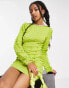 COLLUSION 3D textured knitted bodycon dress in green