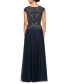 Women's Beaded Cap-Sleeve Gown