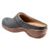 Softwalk Amber S2218-429 Womens Gray Leather Slip On Clog Sandals Shoes