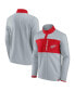 Фото #1 товара Men's Gray, Red Detroit Red Wings Omni Polar Fleece Quarter-Snap Jacket