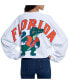 Women's White Florida Gators Raw Hem Cropped Long Sleeve T-shirt