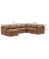 Фото #4 товара Radley 136" 5-Pc. Leather Square Corner Modular Chase Sectional, Created for Macy's