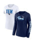 ფოტო #1 პროდუქტის Women's Navy, White Tennessee Titans Two-Pack Combo Cheerleader T-shirt Set