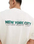 Фото #4 товара ASOS DESIGN boxy oversized t-shirt in off white with New York back print