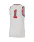 ფოტო #4 პროდუქტის Youth Boys and Girls #1 White Ohio State Buckeyes Throwback Team Replica Basketball Jersey