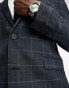 New Look skinny suit jacket in grey & blue check