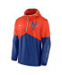 Фото #3 товара Men's Orange and Royal New York Mets Overview Half-Zip Hoodie Jacket