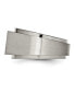 ფოტო #2 პროდუქტის Titanium Brushed and Polished CZ Square Signet Ring