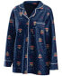 ფოტო #4 პროდუქტის Women's Navy Florida Panthers Long Sleeve Button-Up Shirt and Pants Sleep Set